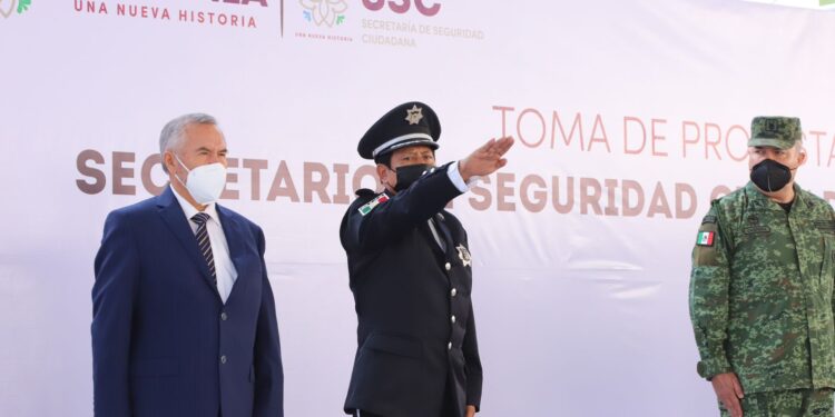 Gobernadora Lorena Cuéllar tomó protesta a Raúl Ruíz García como secretario de seguridad ciudadana