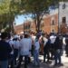 Jóvenes se manifiestan por apoyos a sus organizaciones, hay un detenido.
