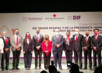Rinden protesta al nuevo delegado estatal y presidenta honorífica de Cruz Roja Mexicana en Tlaxcala