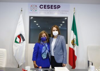 Fortalecerán Gobernadora Lorena Cuéllar y Clara Luz Flores trabajo conjunto en materia de seguridad