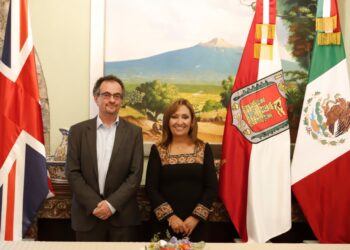 Recibe gobernadora Lorena Cuéllar a embajador de reino unido en México; estrecharon lazos de cooperación.