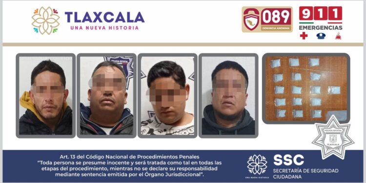 SSC detiene en Calpulalpan a cuatro sujetos que portaban droga sintética
