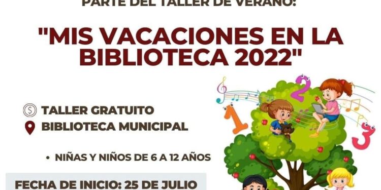 Invita ayuntamiento de Cuapiaxtla al taller “Mis vacaciones en la biblioteca”.