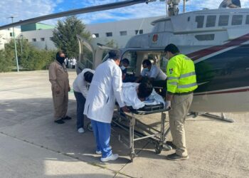 Realiza ambulancia aérea en Tlaxcala quinto traslado médico