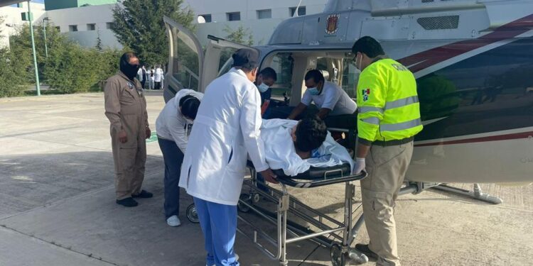 Realiza ambulancia aérea en Tlaxcala quinto traslado médico