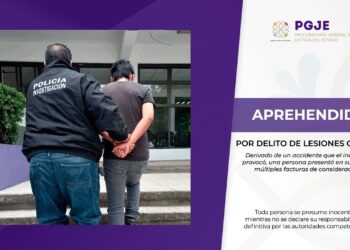 Aprehenden a hombre por delito de lesiones graves: PGJE
