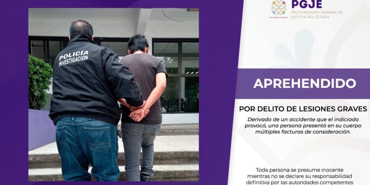 Aprehenden a hombre por delito de lesiones graves: PGJE