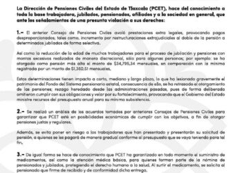 POSICIONAMIENTO DEL Gobierno del Estado de Tlaxcala, RESPECTO A LA SITUACIÓN QUE GUARDA PENSIONES CIVILES.
