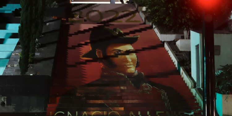 Las escalinatas de los héroes se visten con retratos monumentales