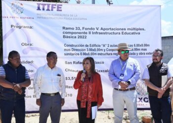 Visitó gobernadora Lorena Cuéllar construcción de primaria “Lázaro Cárdenas” en Tepatlaxco