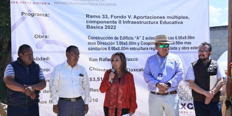 Visitó gobernadora Lorena Cuéllar construcción de primaria “Lázaro Cárdenas” en Tepatlaxco