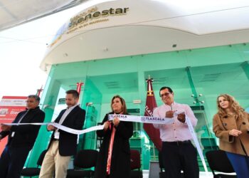 Inaugura gobernadora Lorena Cuéllar banco del bienestar en Tepeyanco