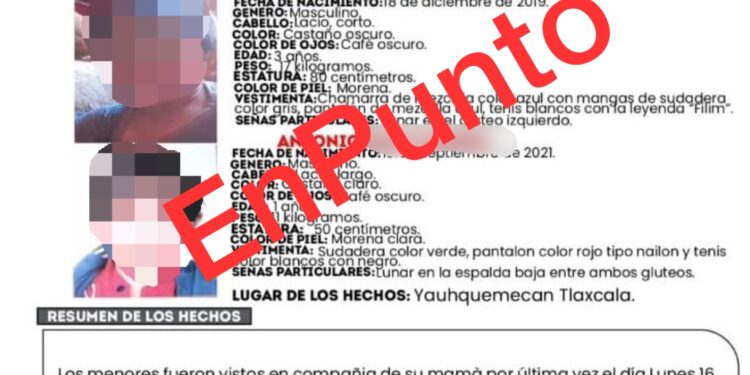 Localizan en Xaloztoc a madre con sus tres hijos con ficha de búsqueda en el estado.