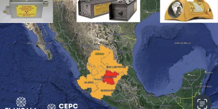 Alerta CNPC por fuente radiactiva robada en territorio nacional.