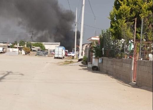 Se incendia recicladora en la colonia El Valle en Huamantla.