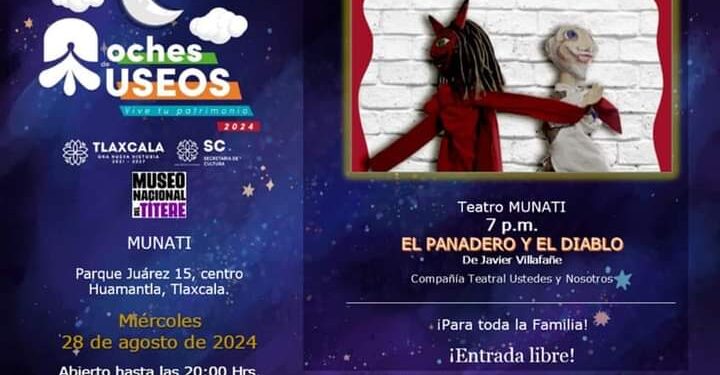 Invita Dirección del Museo Nacional del Títere “Rosete Aranda” de Huamantla a su “Noche de Museos”.