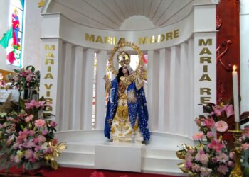 Dona Carlos Rivera Vestido de la Virgen de la Caridad como agradecimiento de 20 años de su carrera artística.