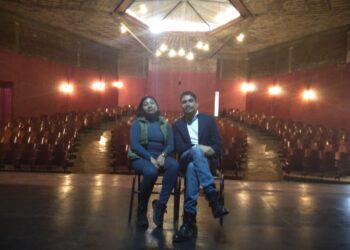 Realizan trabajos de mantenimiento en el interior del Teatro Eva Sámano de López Mateos del Municipio de Huamantla.