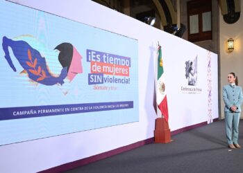 PRESIDENTA CLAUDIA SHEINBAUM PRESENTA CAMPAÑA PERMANENTE: ¡ES TIEMPO DE MUJERES SIN VIOLENCIA! ¡SÚMATE Y TRANSFORMA!