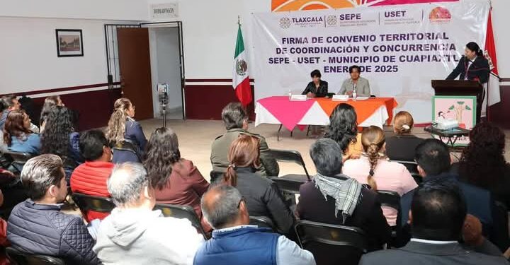 Firma Convenio Ayuntamiento de Cuapiaxtla con la Secretaría de Educación Pública y la Unidad de Servicios Educativos del Estado de Tlaxcala.