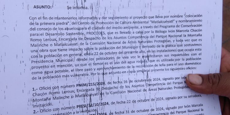 Externan pobladores de Zitlaltepec de Trinidad Sánchez Santos inconformidad por construcción de obra federal en zona de la Malinche.