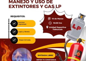 Ixtenco fortalece la seguridad con curso de manejo de extintores y gas LP.