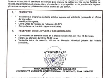 Invita Gobierno de Ixtenco a inscribirse en la Tercera Jornada de Empleo Temporal 2025.