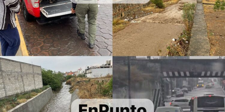 Fuerte lluvia sorprende a Huamantla y dejandoja algunos estragos.