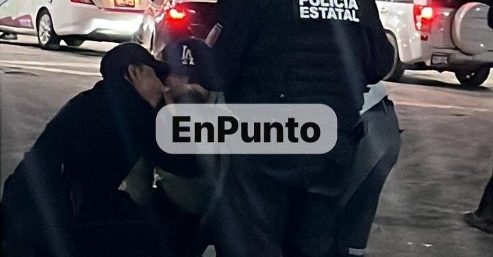 Motociclista resulta lesionado tras derrapar su motoneta en Huamantla.