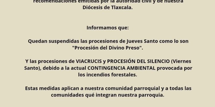 Suspenden actividades de Semana Santa en Atltzayanca, tras contingencia.