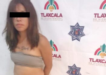 Policía de Tlaxcala de Xicohténcatl actúa con eficacia y detiene a dos personas por presunto robo, en Tizatlán.