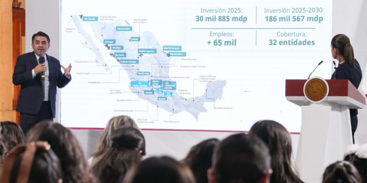 CONAGUA anuncia inversión de 186 mil 547 MDP entre 2025 – 2030 para la construcción de 37 proyectos hídricos en todo el país; en 2025 serán 30 mil 885 MDP