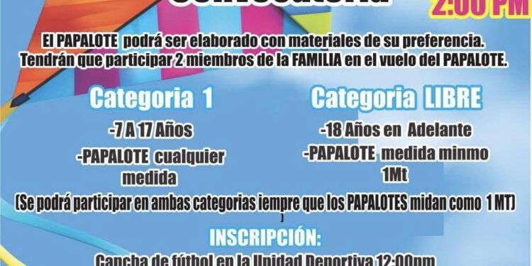 Invitan a participar en el evento “Volando papalotes”.