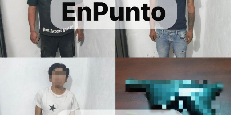 Detienen en flagrancia a tres hombres por robo a tractocamión y posesión de arma en Cuapiaxtla
