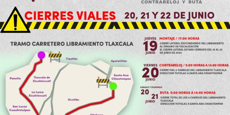 Anuncian cierre del libramiento Tlaxcala por competencias de ciclismo de la olimpiada nacional