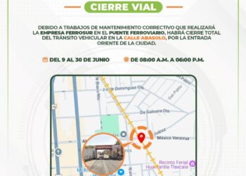 GOBIERNO DE HUAMANTLA IMPLEMENTA OPERATIVO ESPECIAL DE VIALIDAD EN ABASOLO ORIENTE POR OBRAS FERROVIARIAS