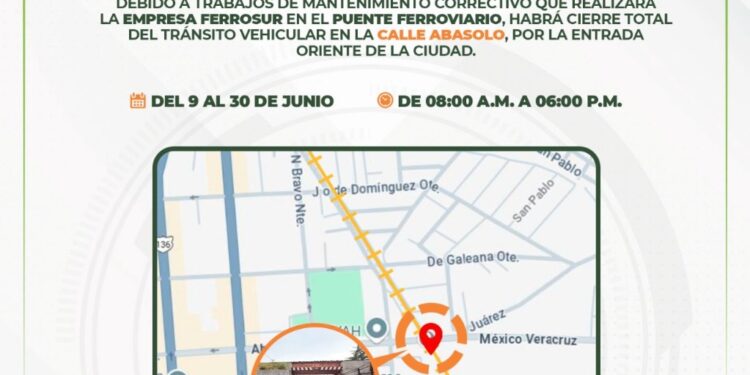 GOBIERNO DE HUAMANTLA IMPLEMENTA OPERATIVO ESPECIAL DE VIALIDAD EN ABASOLO ORIENTE POR OBRAS FERROVIARIAS