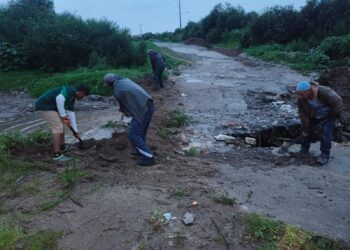 Ayuntamiento de Huamantla atiende afectaciones por lluvias en Camino Viejo a Ixtenco