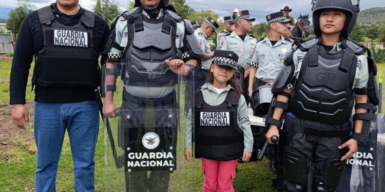 Guardia Nacional celebra Sexto Aniversario con cabalgata y exhibiciones en Santa María Capulac, Tetla.