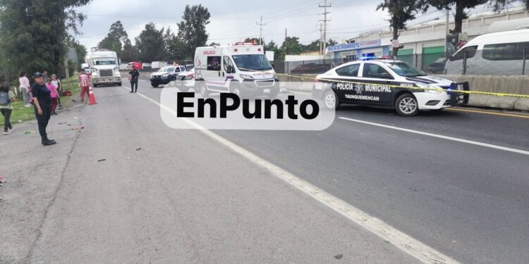 Mu3r3 hombre al ser atropellado en Yauhquemehcan.