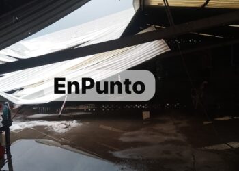 Caída de techos de bodegas y viviendas deja granizada en Terrenate.