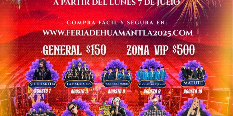Recordatorio: venta en línea de boletos para los espectáculos de la Feria Huamantla 2025