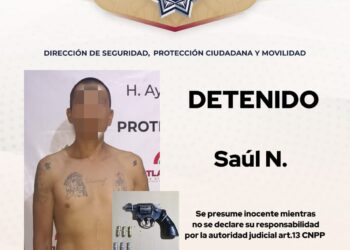 POLICÍA MUNICIPAL DE TLAXCALA ARRESTA A SUJETO ARMADO QUE PRESUNTAMENTE REALIZÓ DETONACIONES EN TIZATLÁN