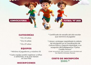 ABRE GOBIERNO MUNICIPAL DE TLAXCALA CONVOCATORIA PARA CREAR LA LIGA INFANTIL Y JUVENIL DE FUTBOL 6