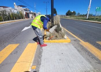 Servicios Públicos Municipales realizan labores de limpieza en Huamantla