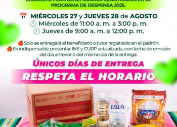 EL SMDIF HUAMANTLA REFUERZA LA ALIMENTACIÓN DE LAS FAMILIAS CON LA ENTREGA DE DESPENSAS