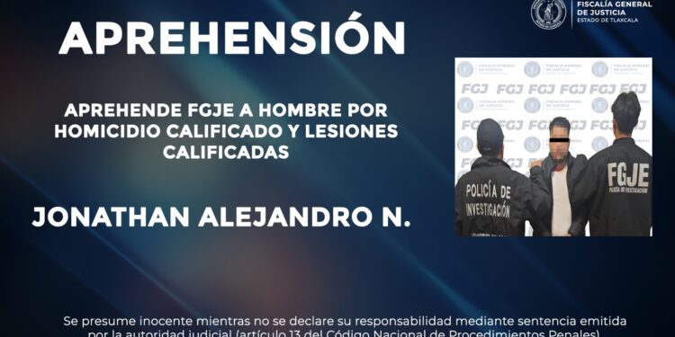 Aprehende FGJE a hombre por homicidio calificado y lesiones calificadas