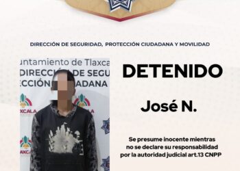 Policía municipal de Tlaxcala detiene a hombre con múltiples antecedentes delictivos