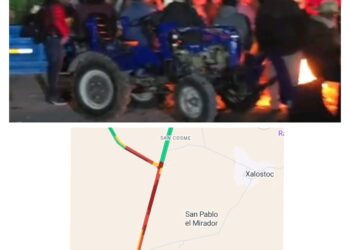 Sigue el bloqueo total en la carretera Apizaco-Tlaxco.